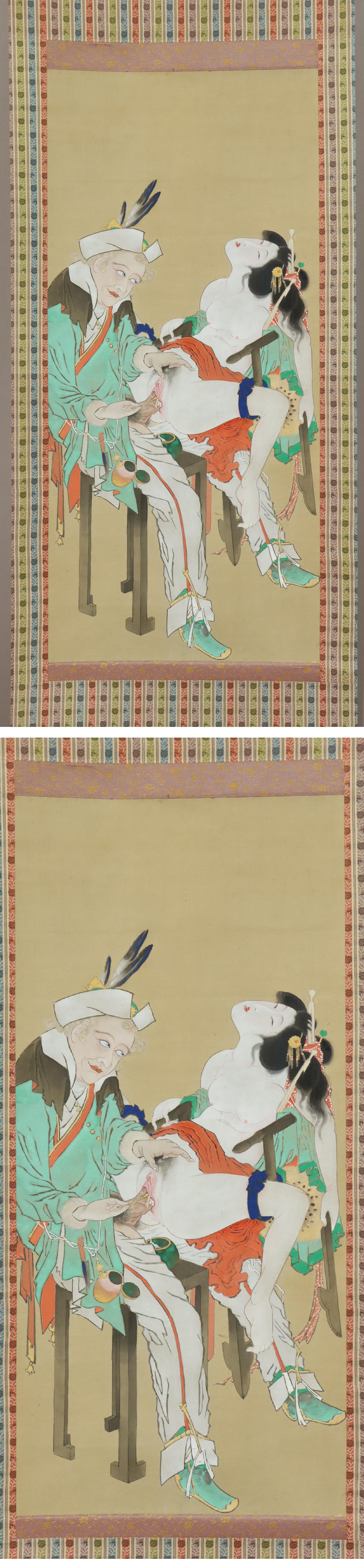 無落款】◇時代◇浮世絵◇春画◇美人画◇蘭人不老水注入之図◇オランダ