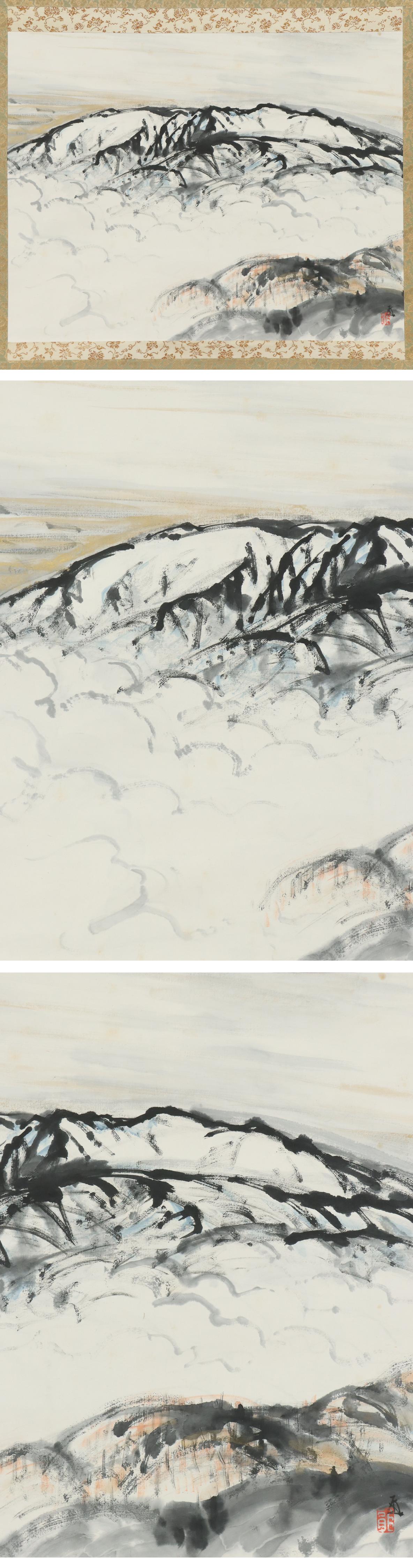 【やや傷や汚れあり】【真作】 村嶋酉一 薬師岳 立山連峰 富山県 師：結城素明 肉筆 紙本 掛軸 r767の落札情報詳細 ヤフオク落札価格