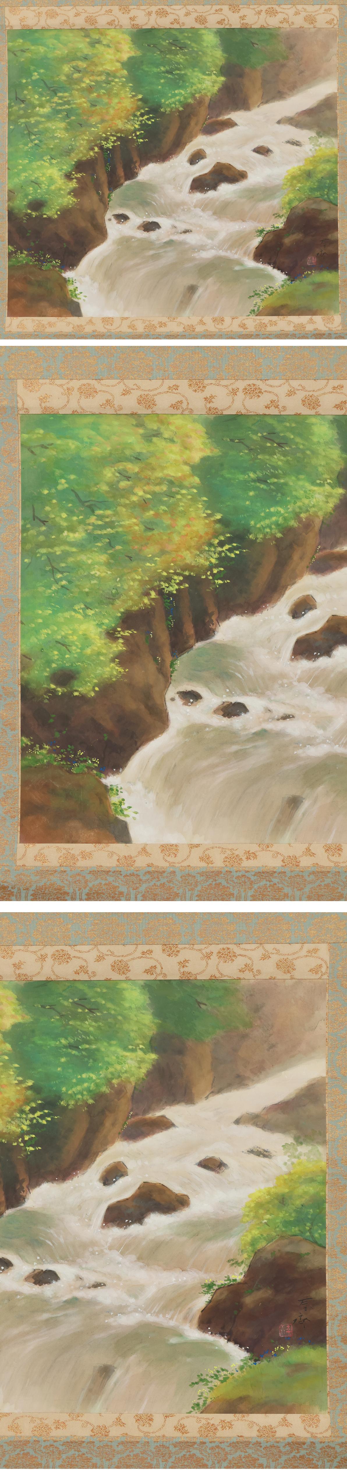 超激得，安い 【真作】◇堀江春斎◇渓聲◇共箱◇二重箱◇富山県◇肉筆