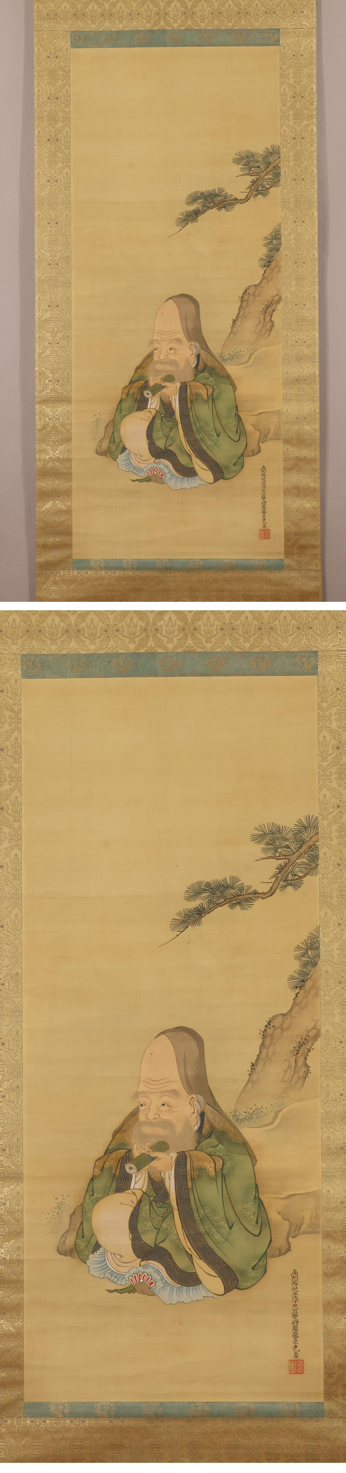 SALE，新品 【真作】◇土佐光貞◇福禄寿◇江戸期◇土佐派◇京都◇肉筆